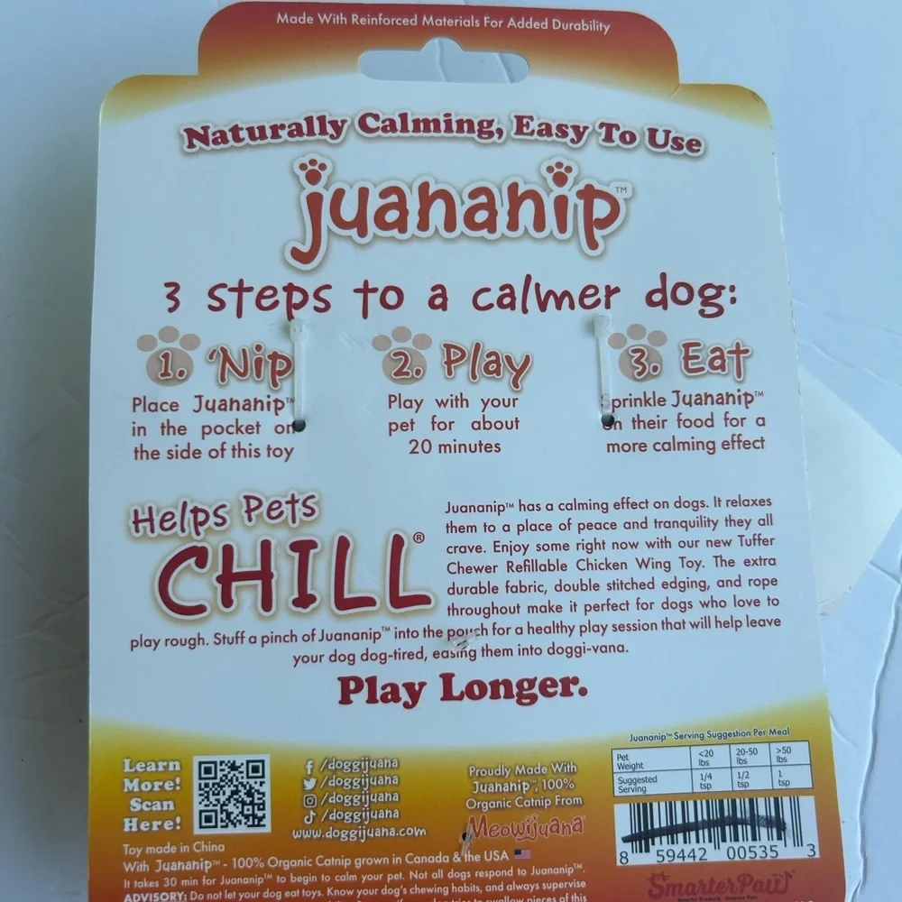 Tuffer Chew Doggijuana Chicken Wing Dog Toy
